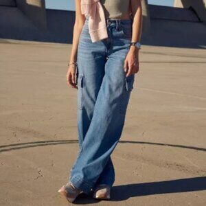 Light Wash Cargo Jeans